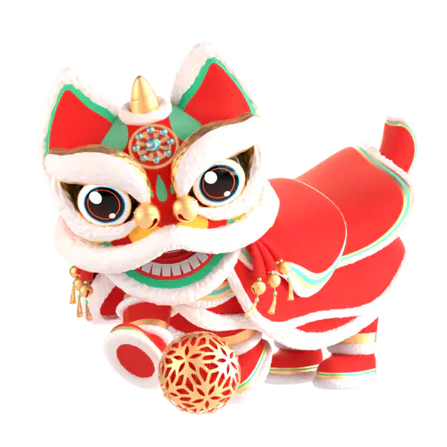 【PNG素材网-png.mixinnet.cn】舞狮6C4D素材