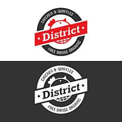 District Chicken & Waffles : Logo Design for a Food Truck.