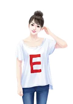 【PNG素材网-png.mixinnet.cn】女-白t恤_l2