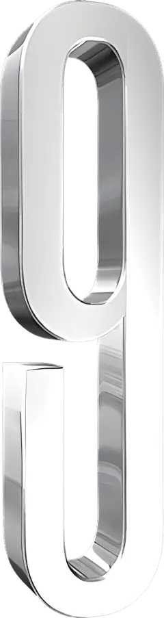 【PNG素材网-png.mixinnet.cn】A金属数字9