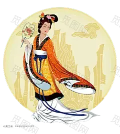 中秋节春节元宵元旦节中国传统节日嫦娥_PNG：