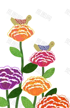 中国风古典手绘鲜花牡丹花__PNG：