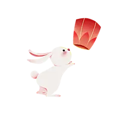 【PNG素材网-png.mixinnet.cn】兔子放天灯