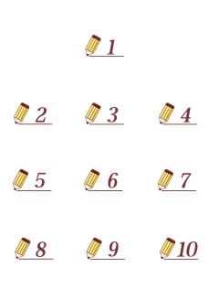 【PNG素材网-png.mixinnet.cn】开学季铅笔数字序号12830044