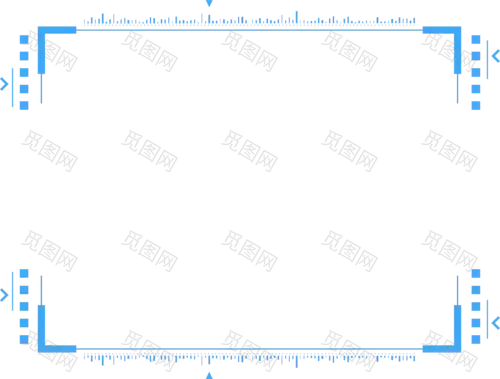 科技边框公众号@怪兽设计库110组件-元素·背景板·点缀·边框