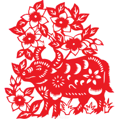 【PNG素材网-png.mixinnet.cn】牛年新春剪纸PNG素材