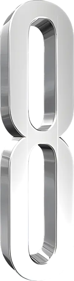 【PNG素材网-png.mixinnet.cn】A金属数字8