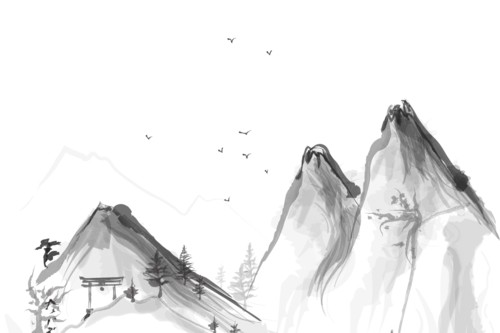 【PNG素材网-png.mixinnet.cn】水墨山PNG