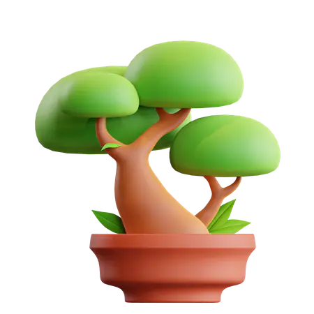 【PNG素材网-png.mixinnet.cn】Bonsai 3D Illustration