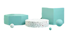 【PNG素材网-png.mixinnet.cn】绿色3D立体台面舞台展台圆台png  (145)