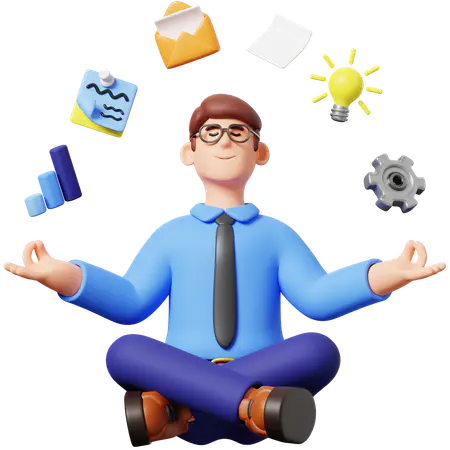 【PNG素材网-png.mixinnet.cn】做冥想的商人