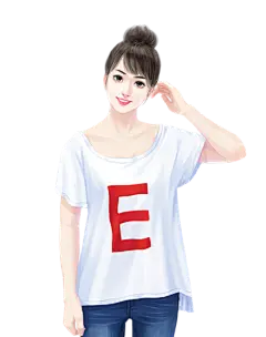 【PNG素材网-png.mixinnet.cn】女-白t恤_540