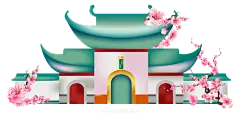 【PNG素材网-png.mixinnet.cn】古风建筑插画PNG