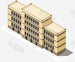 一栋矢量学校建筑免抠png素材_新图网ixintu.com