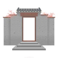 【PNG素材网-png.mixinnet.cn】国潮建筑插画PNG