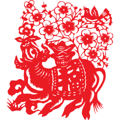 【PNG素材网-png.mixinnet.cn】牛年新春剪纸PNG素材