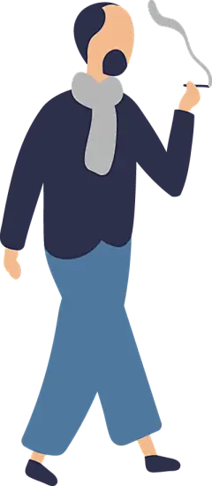 【PNG素材网-png.mixinnet.cn】抽烟的大叔@日常休闲生活 卡通扁平人物PNG免抠图