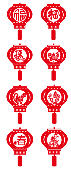 【PNG素材网-png.mixinnet.cn】剪纸灯笼 png