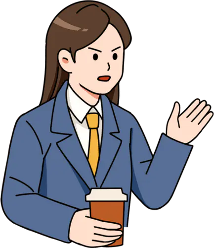 【PNG素材网-png.mixinnet.cn】职场人对话/崩溃瞬间漫画素材-拿着咖啡的打工人单个人物素材