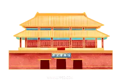 【PNG素材网-png.mixinnet.cn】国潮建筑插画PNG