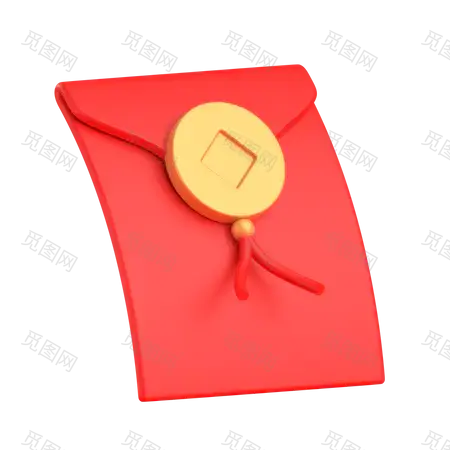 Chinese new year envelope 3D Illustration