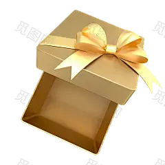 —Pngtree—3d golden holiday gift box_5524578 打开的金色礼盒