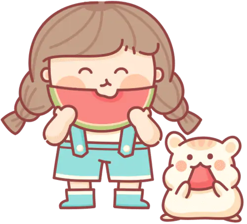 【PNG素材网-png.mixinnet.cn】夏季日常贴纸-吃瓜群众单个人物素材