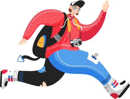 【PNG素材网-png.mixinnet.cn】蹦跑-扁平化插画-素材