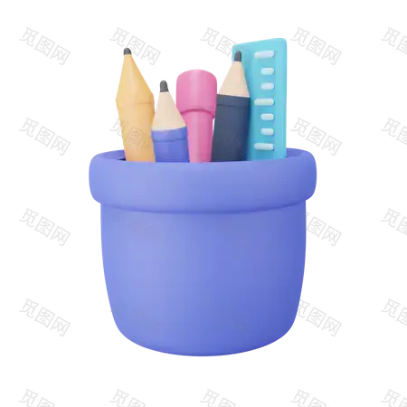 Stationary Jar 3D Illustration