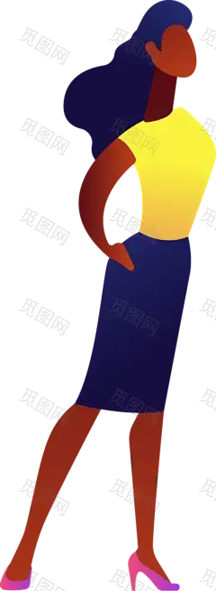 扁平化UI人物插画PNG免抠图