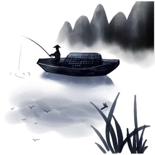 【PNG素材网-png.mixinnet.cn】水墨船PNG