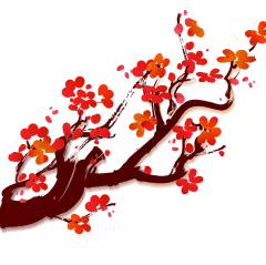【PNG素材网-png.mixinnet.cn】新春梅花矢量图