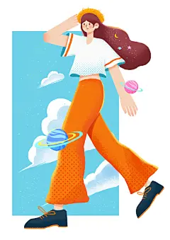 【PNG素材网-png.mixinnet.cn】扁平风人物-行走