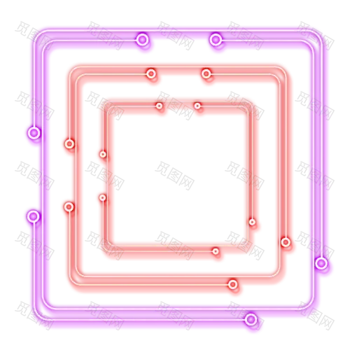 炫酷边框 霓虹灯 彩灯图案png元素@ 采集者@两秒视觉霓虹灯效果