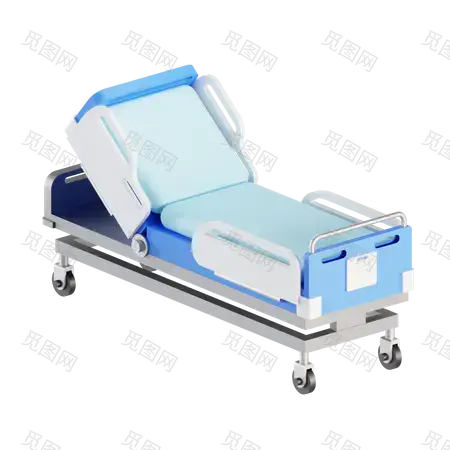 Hospital Bed 3D Illustration