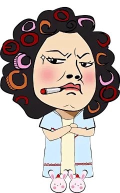 【PNG素材网-png.mixinnet.cn】免扣背景PNG素材#卡通包租婆#