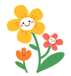【PNG素材网-png.mixinnet.cn】扁平可爱笑脸鲜花图片