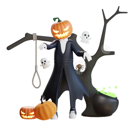 【PNG素材网-png.mixinnet.cn】PNG素材：南瓜男吓人PNG素材