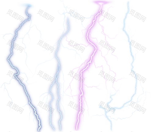 特效闪电雷电雷击电光打雷光线光效素材光线PNG