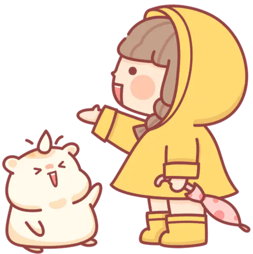 【PNG素材网-png.mixinnet.cn】夏季日常贴纸-下雨啦单个人物素材
