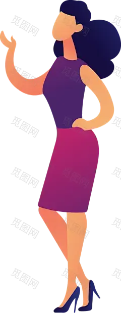 扁平化UI人物插画PNG免抠图