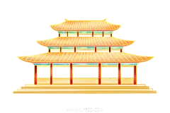 【PNG素材网-png.mixinnet.cn】国潮建筑插画PNG