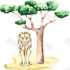 稀有热带动植物剪贴图插画素材Savanna animal &amp; Tropical clipart