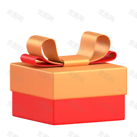 Chinese new year gift box 3D Illustration