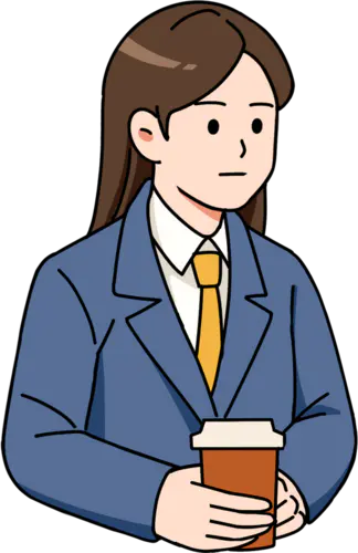 【PNG素材网-png.mixinnet.cn】职场人对话/崩溃瞬间漫画素材-拿着咖啡的打工者单个人物素材