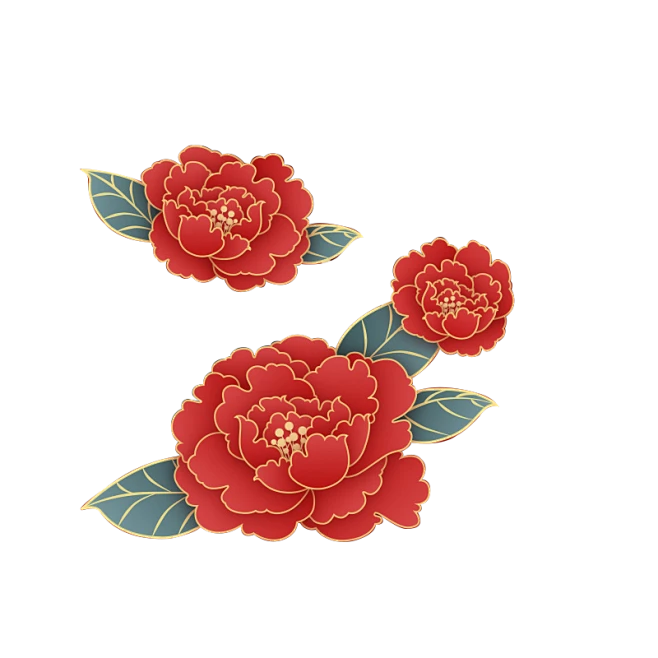 【PNG素材网-png.mixinnet.cn】插画牡丹元素