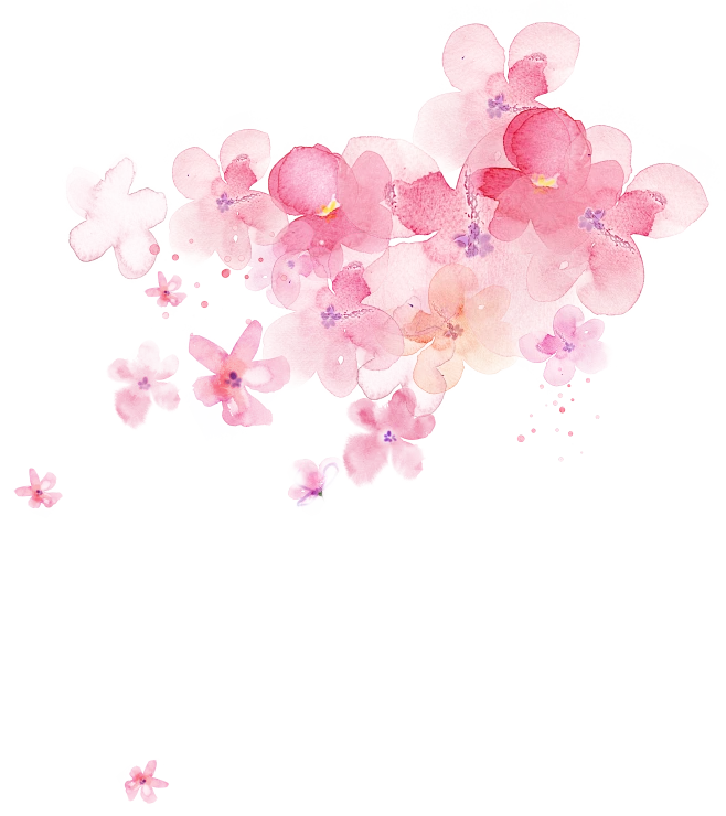 【觅图网-pic.51mitu.com】佑佑佑小溪PNG素材 免抠图 水墨 手绘 中国风 粉色 梅花 樱花 桃花