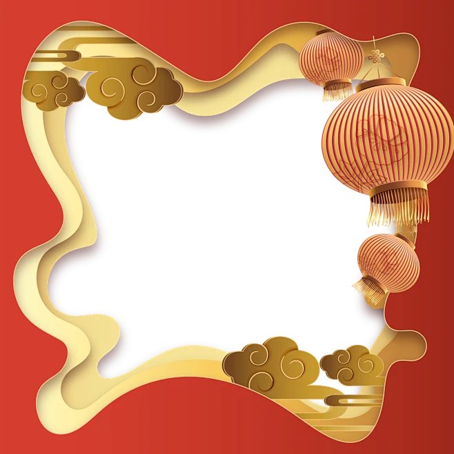 【觅图网-pic.51mitu.com】元宵节剪纸灯笼春节新春元宵春节新年新春元旦框