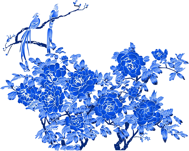 【PNG素材网-png.mixinnet.cn】传统青花瓷手艺花卉PNG素材