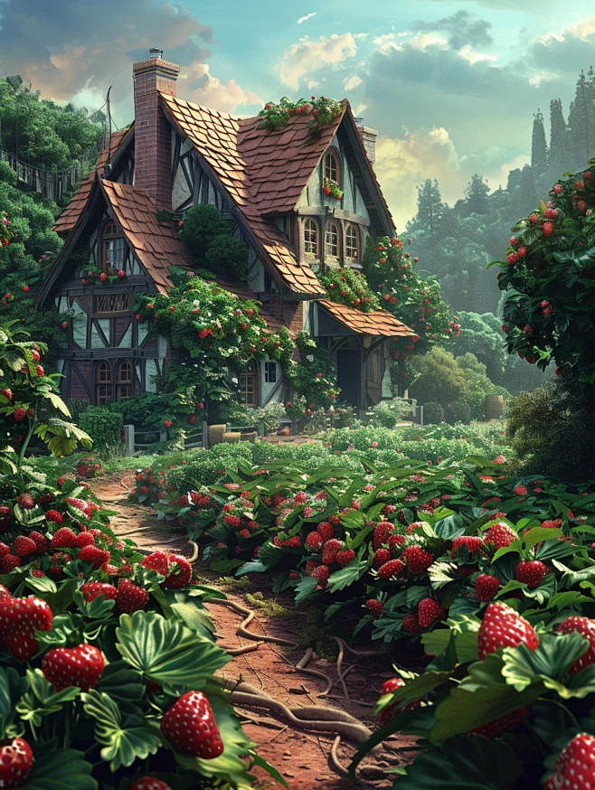 【PNG素材网-png.mixinnet.cn】草莓农场